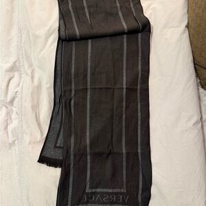 Versace Men's Scarf in Black and Gray